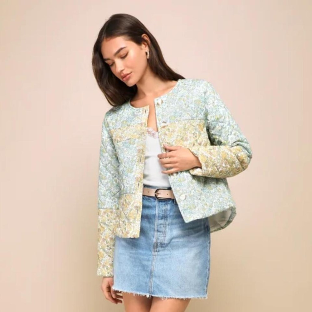 Lulus Warmest Darling Floral Print Jacket Coat NWOT XL